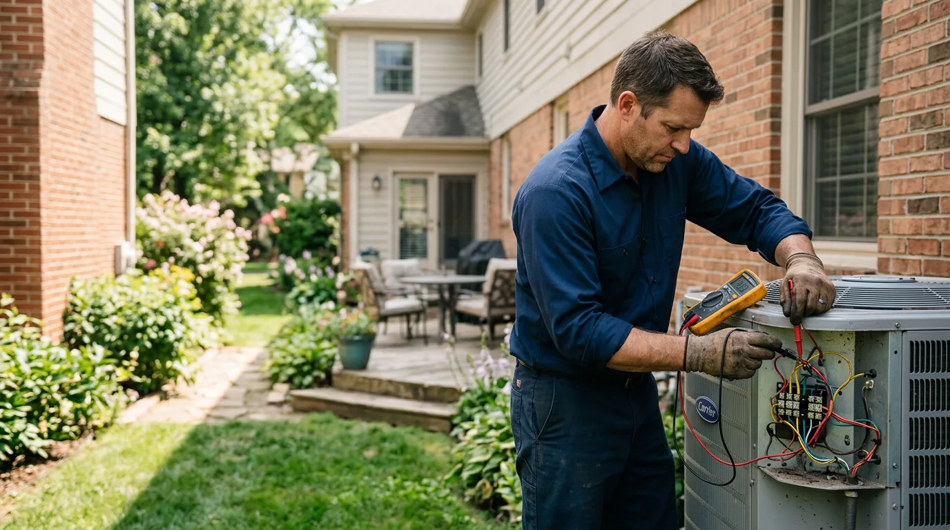 HVAC technician working near Schooleys Mountain, NJ